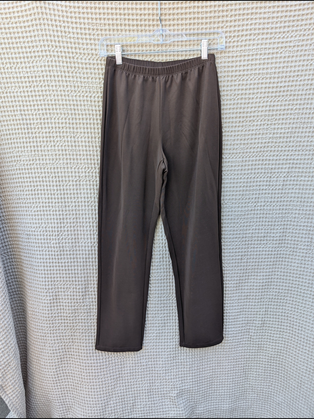 Susan Graver XSP Brown Dress Pant Nylon Blend Stretch Elastic Waist